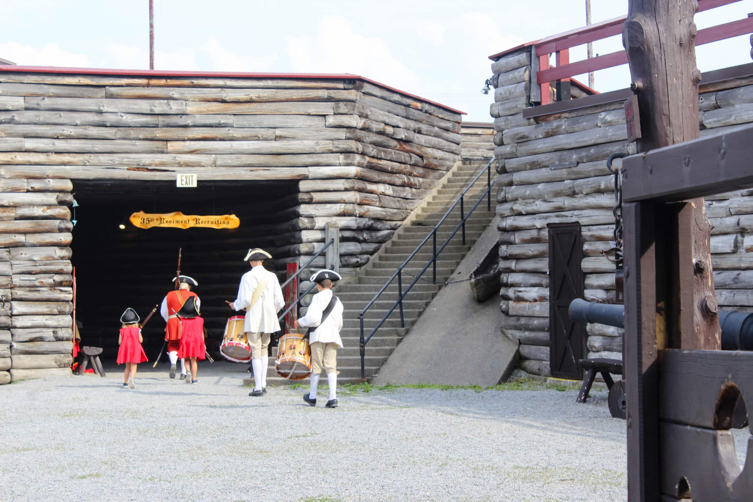 children participating in activities at Fort William Henry