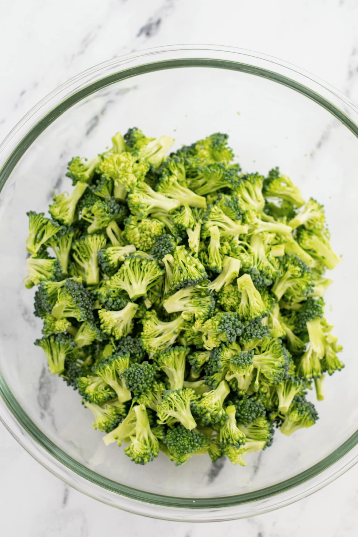 Chopped broccoli in bowl