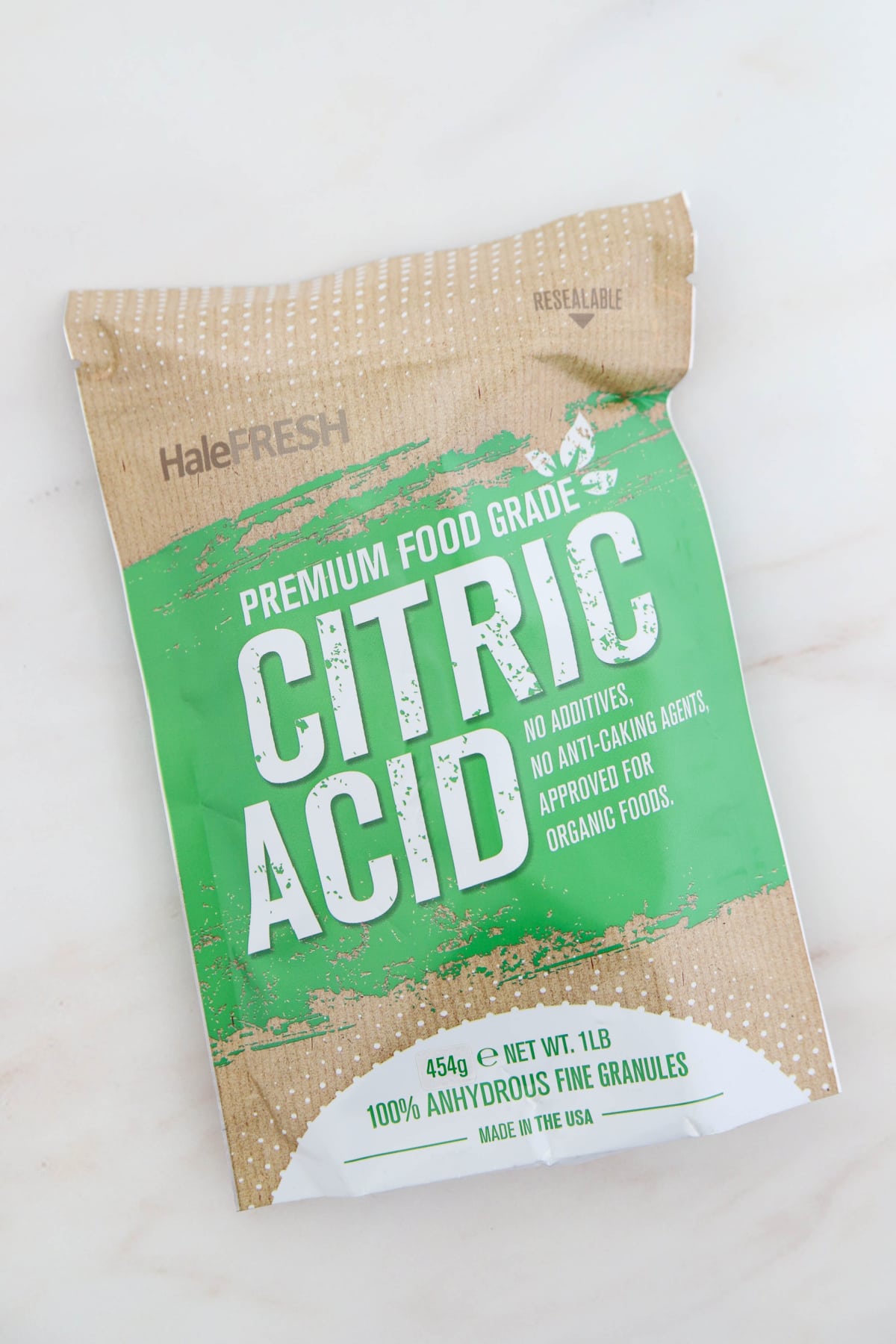 Bag of citric acid