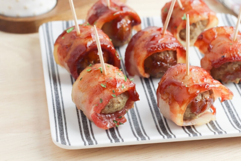 Easy Bacon Wrapped Meatballs