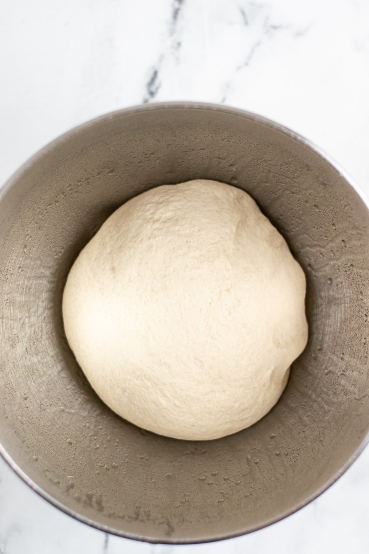 Pretzel dog dough in bowl