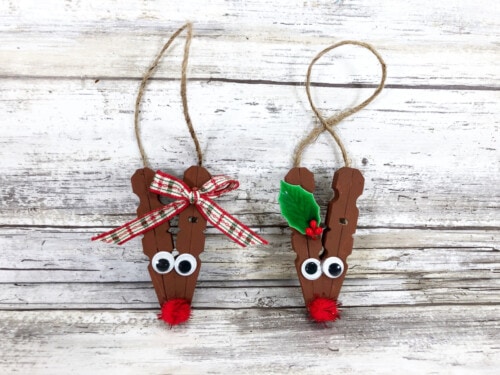 Clothespin reindeer ornaments finished