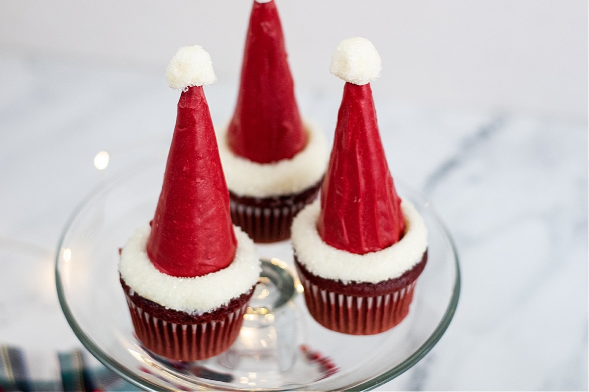 Christmas Tree & Santa Hat Cupcakes - Wilton