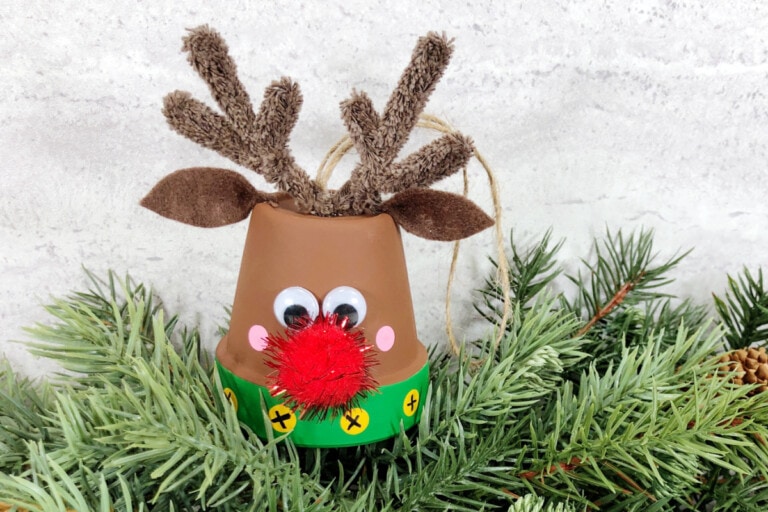 Clay Pot Reindeer Ornament
