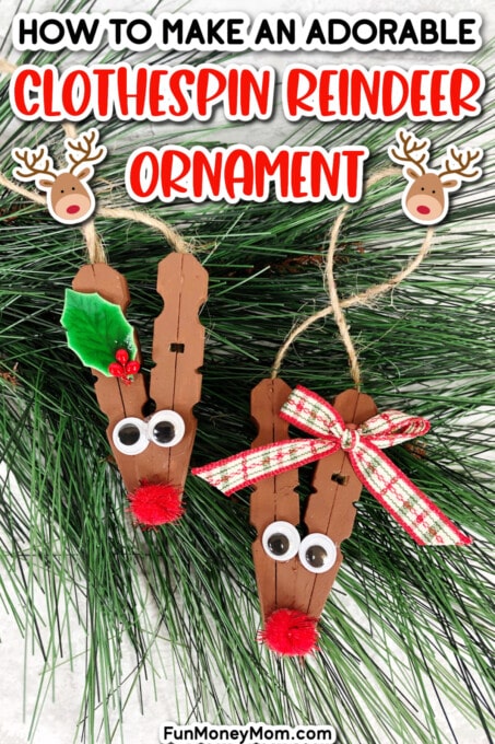 Clothespin Reindeer Ornament Pin 1