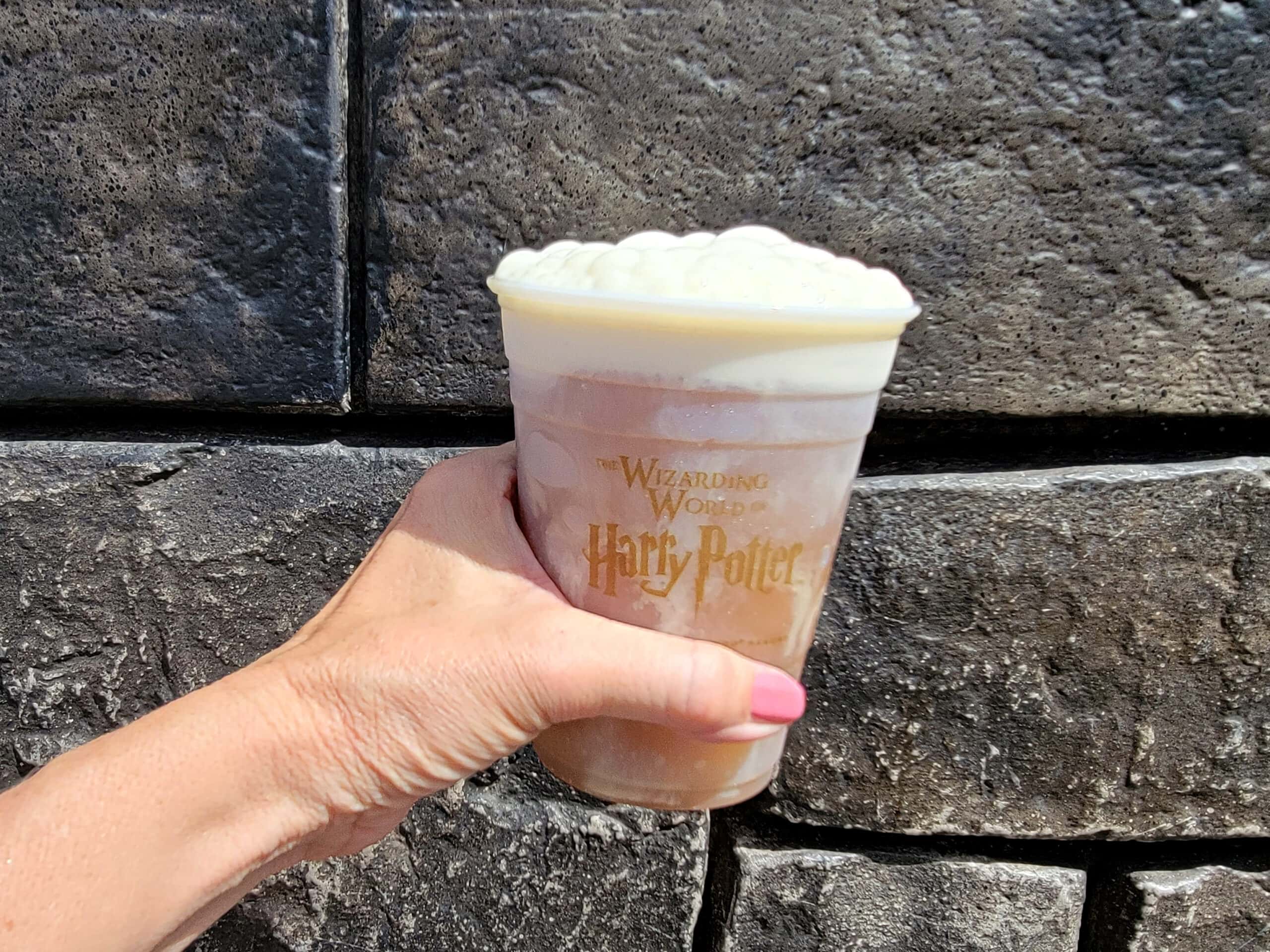 Cold Butterbeer in front of wall