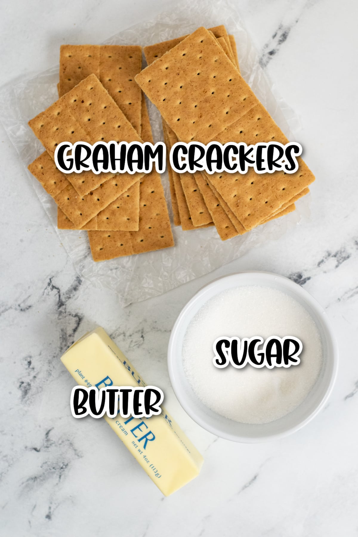 Ingredients for graham cracker crust