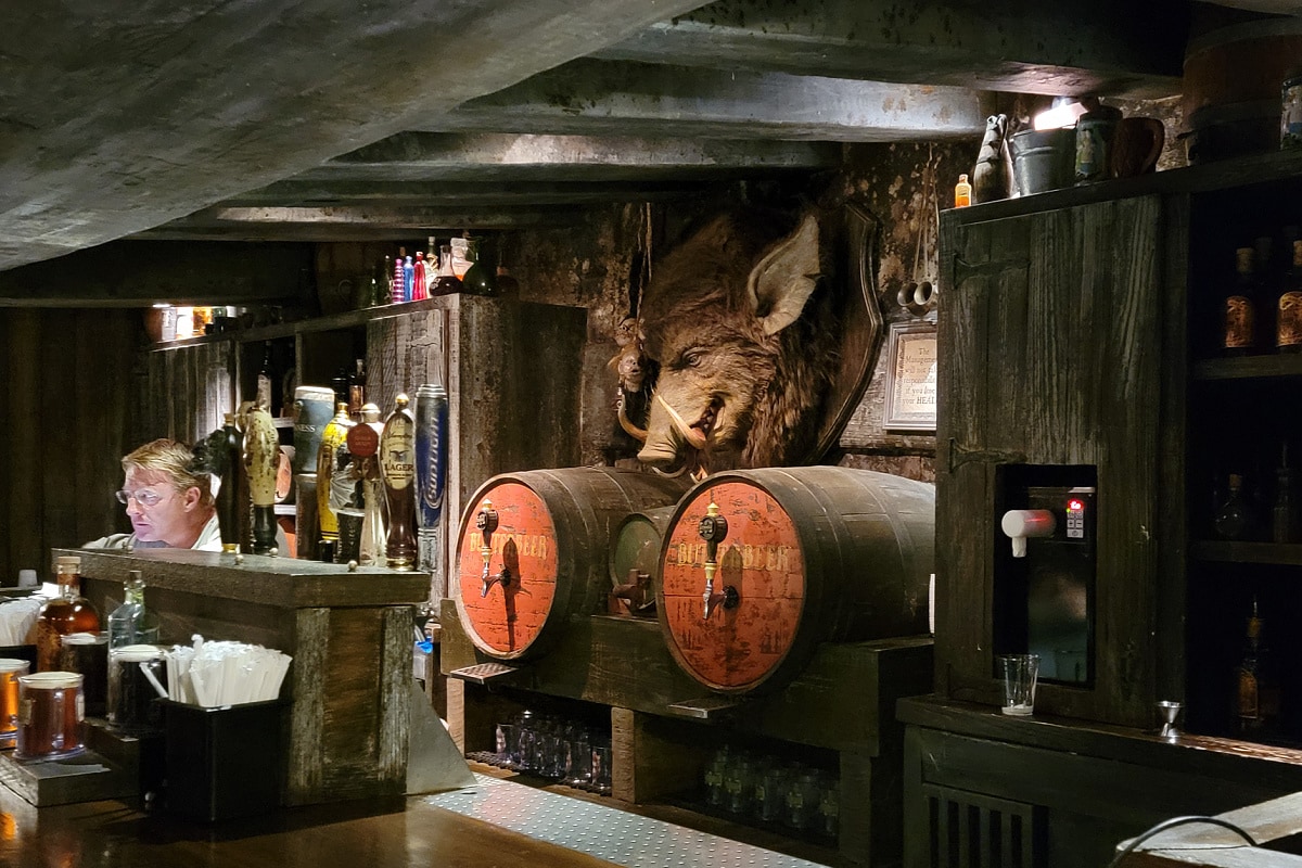 The bar at Hog's Head Pub