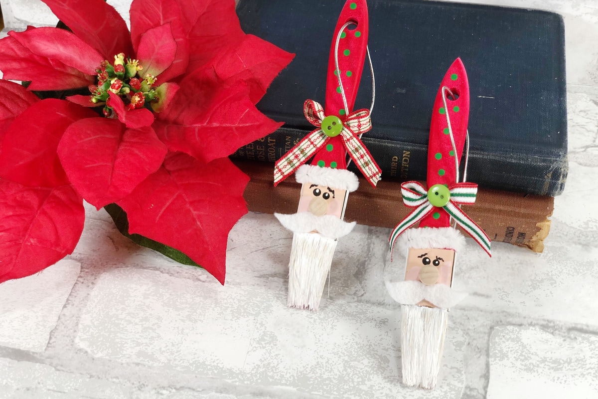 Santa paintbrush ornaments