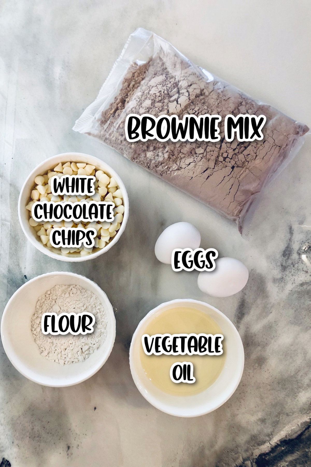 Ingredients for brownie mix cookies
