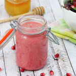 Pomegranate salad dressing in mason jar