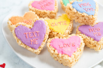 Valentine's Day treats on white plate