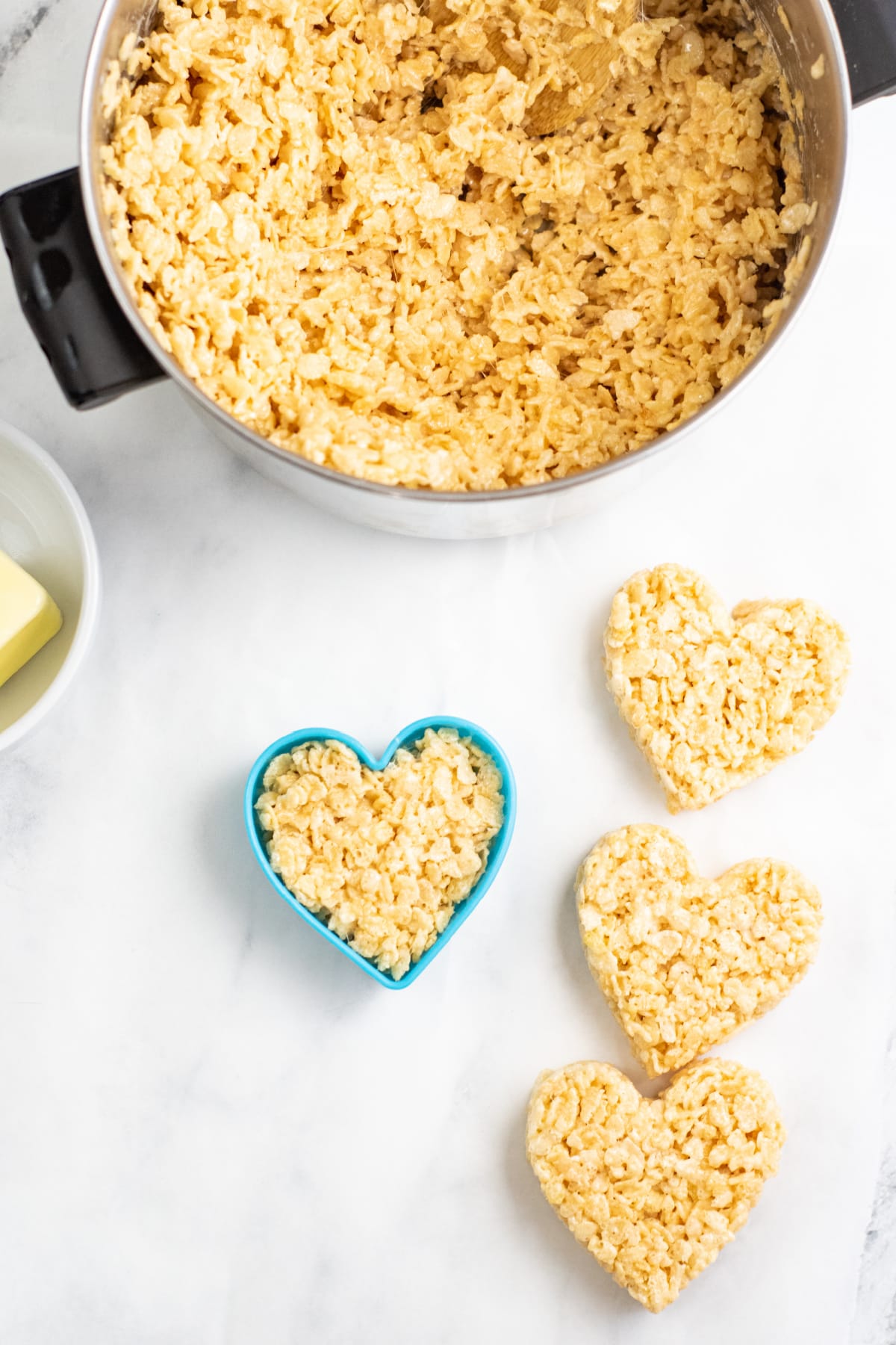 Heart shaped rice krispie treats
