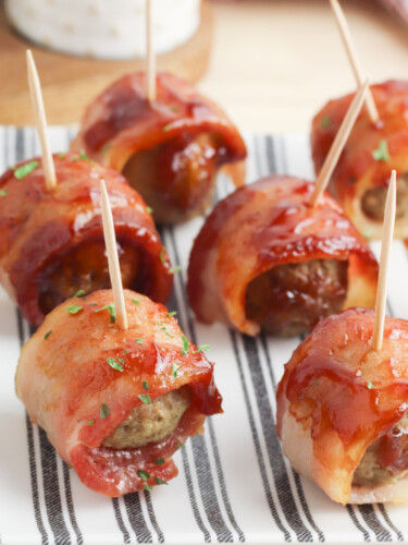 Bacon wrapped meatball feature for story