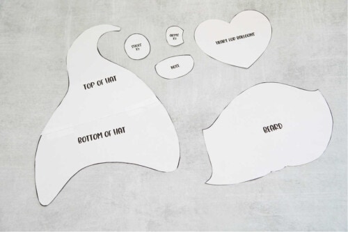 Tracing templates for gnome valentine box