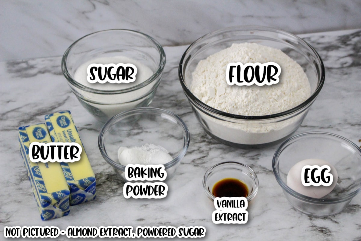 Ingredients for sugar cookies