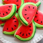 Watermelon cookies for recipe card