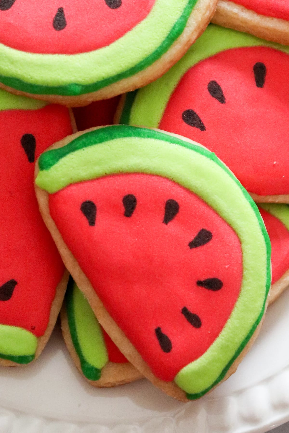 Watermelon cookie up close