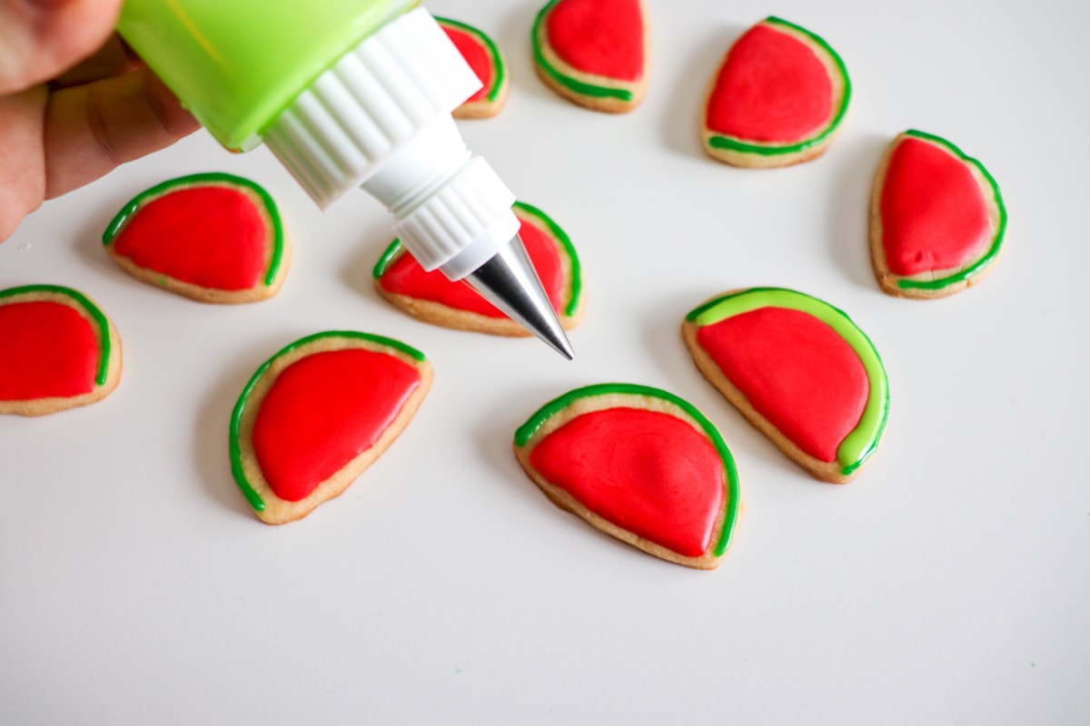 Watermelon rind made from icing