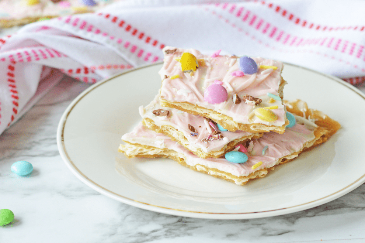 Easter crack stacked on plate