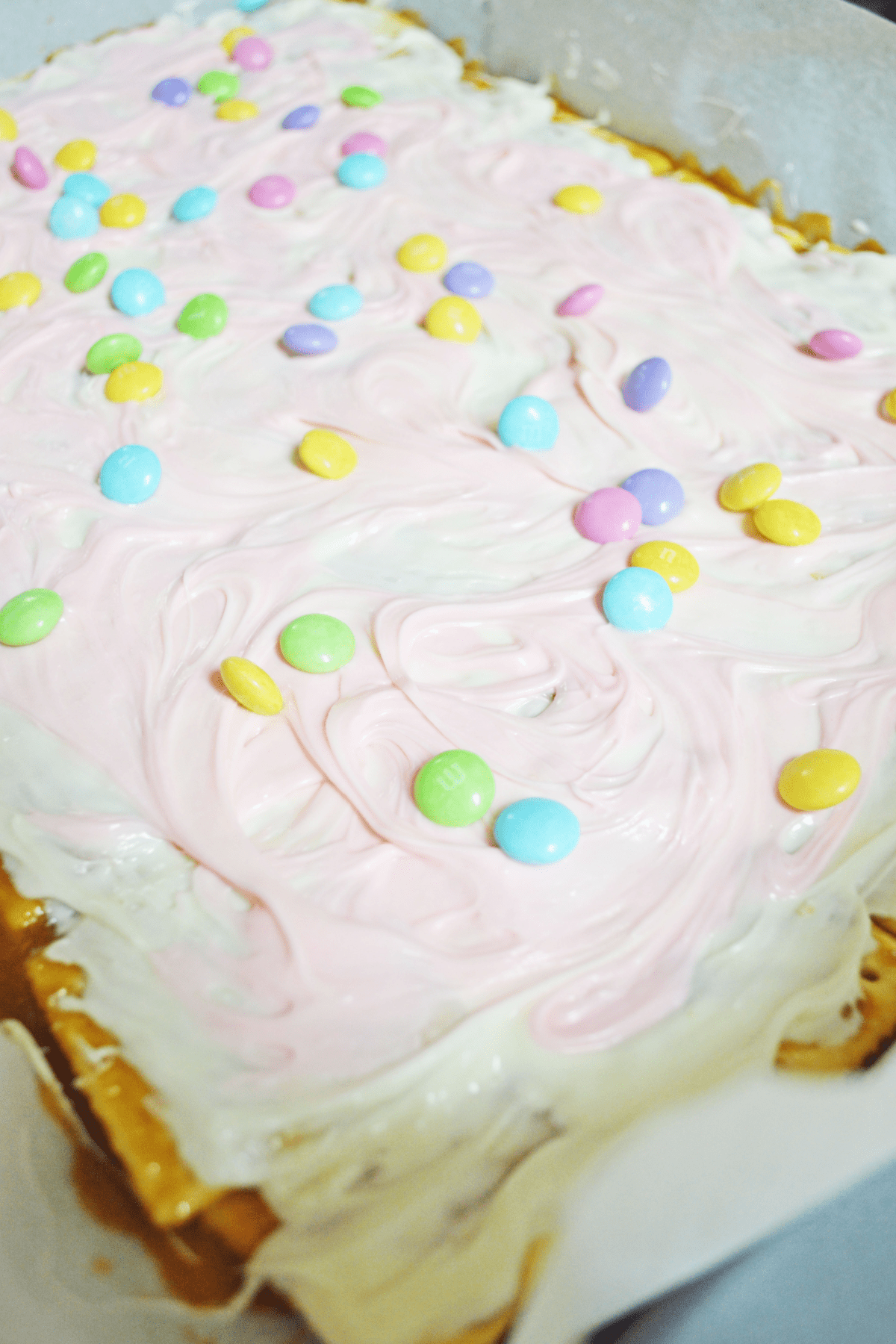 Toppings being added to Easter crack