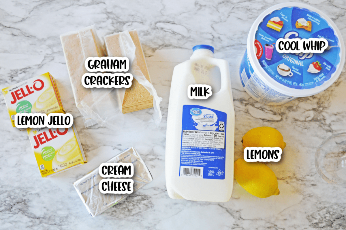 Ingredients for lemon cheesecake parfait