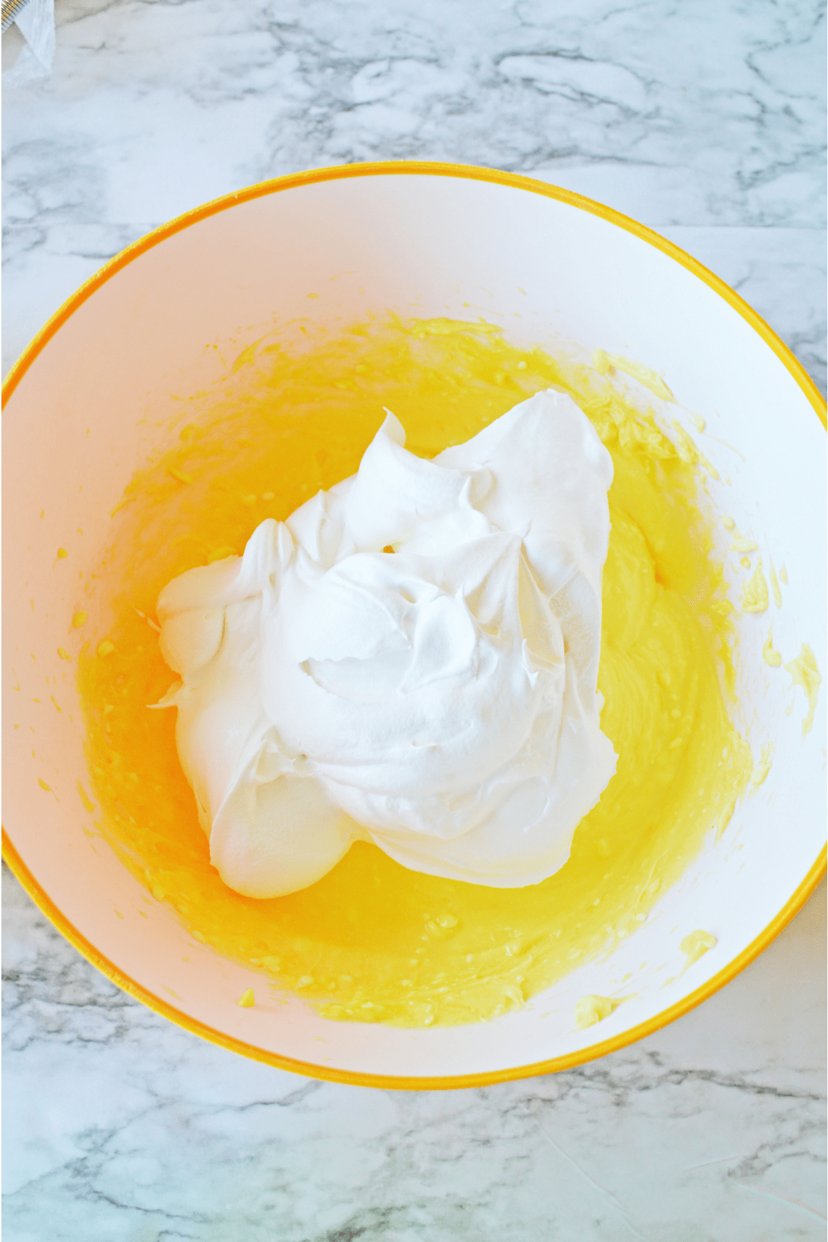 Cool whip mixed with lemon pudding mixture