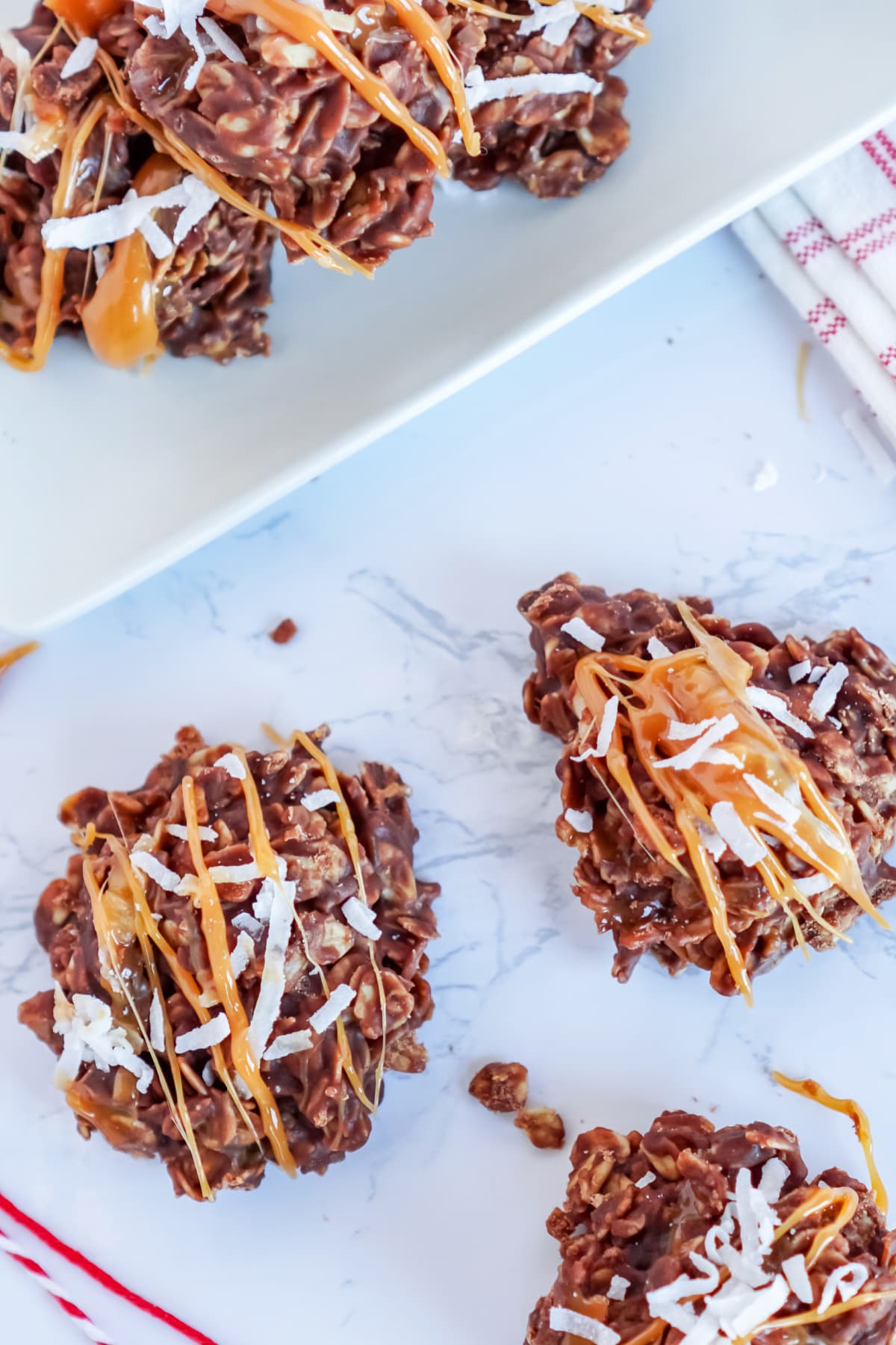 Peanut Butter and Coconut No Bake Cookies from above