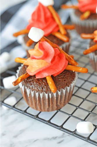 Campfire Cupcake on wire rack