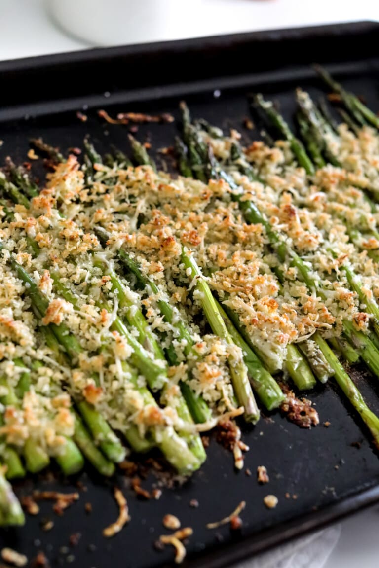 Roasted Garlic Parmesan Asparagus - Fun Money Mom