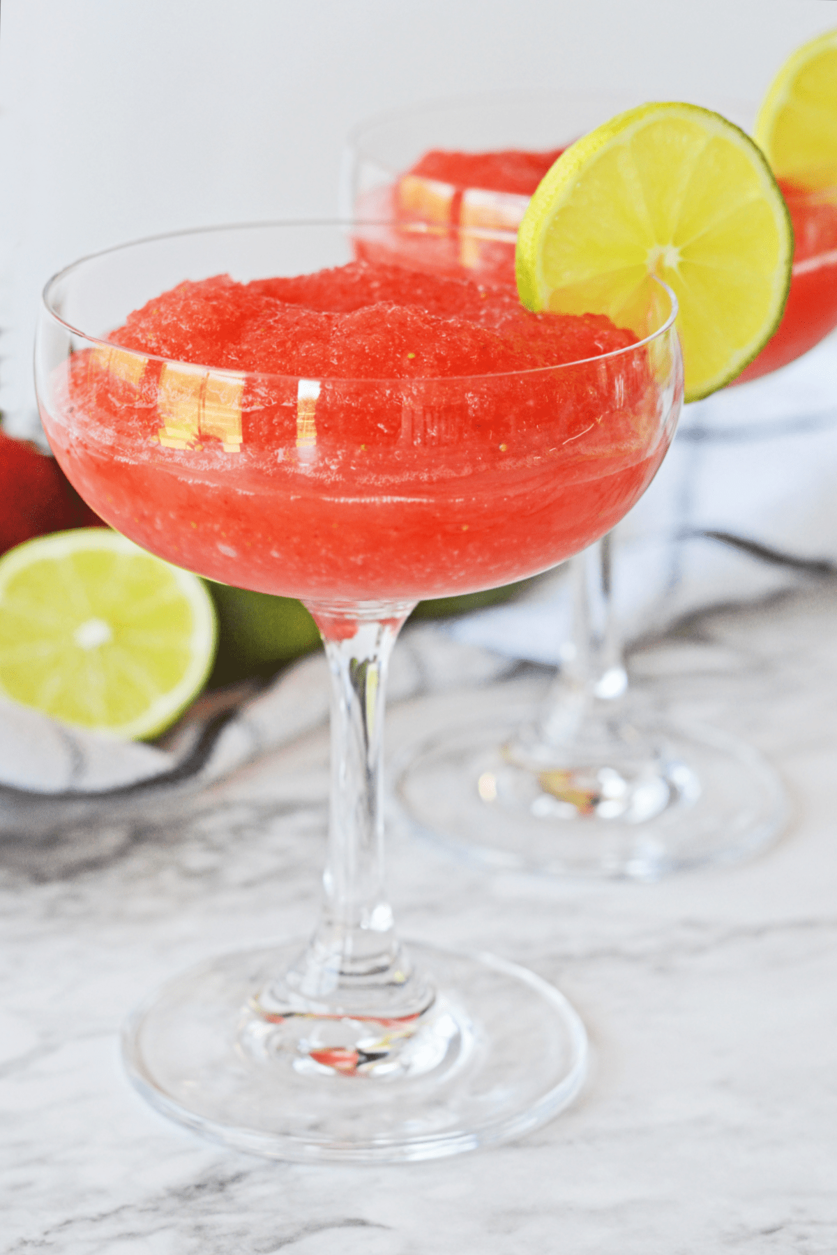 Frozen Strawberry Daiquiri with lime