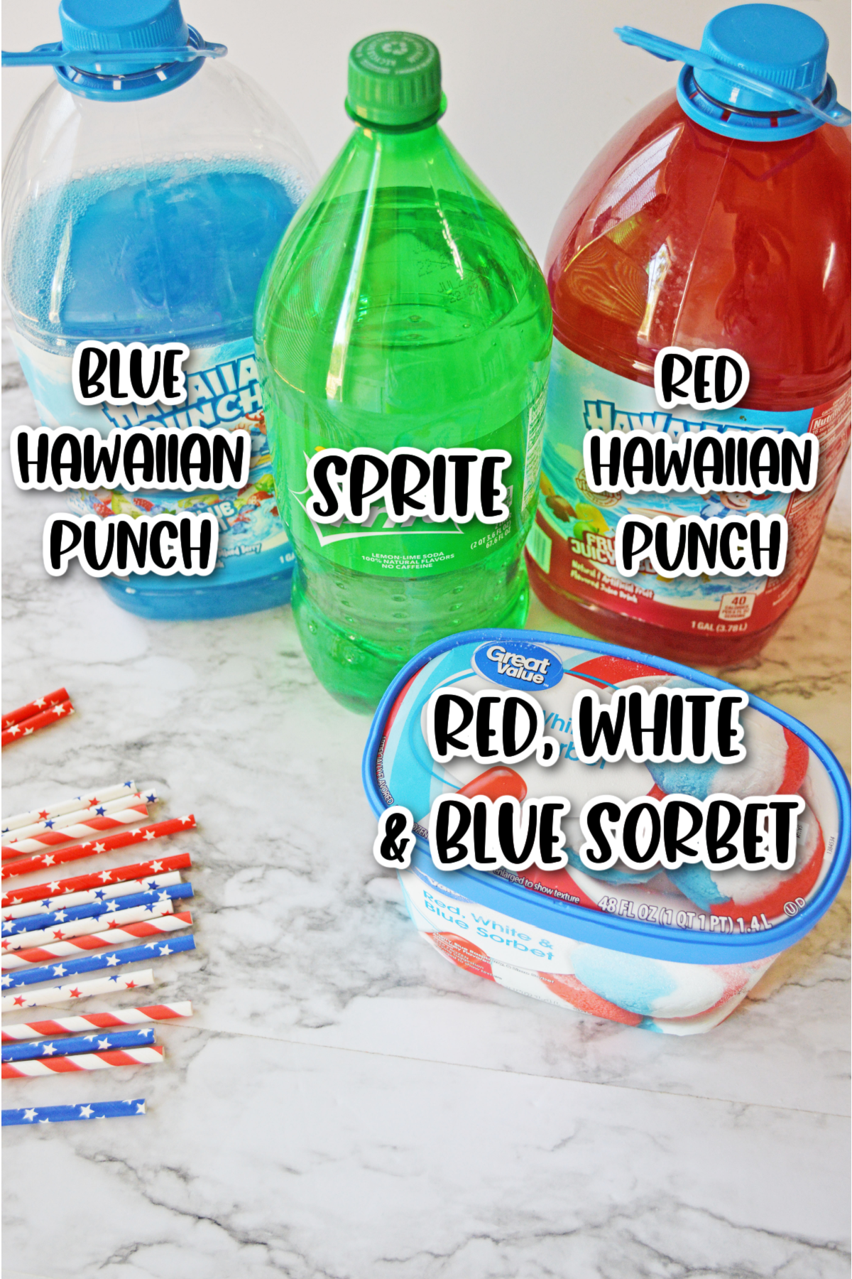 Ingredients for 4th Of July punch