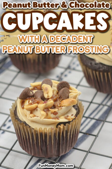 Chocolate Cupcakes With Peanut Butter Frosting pin 3