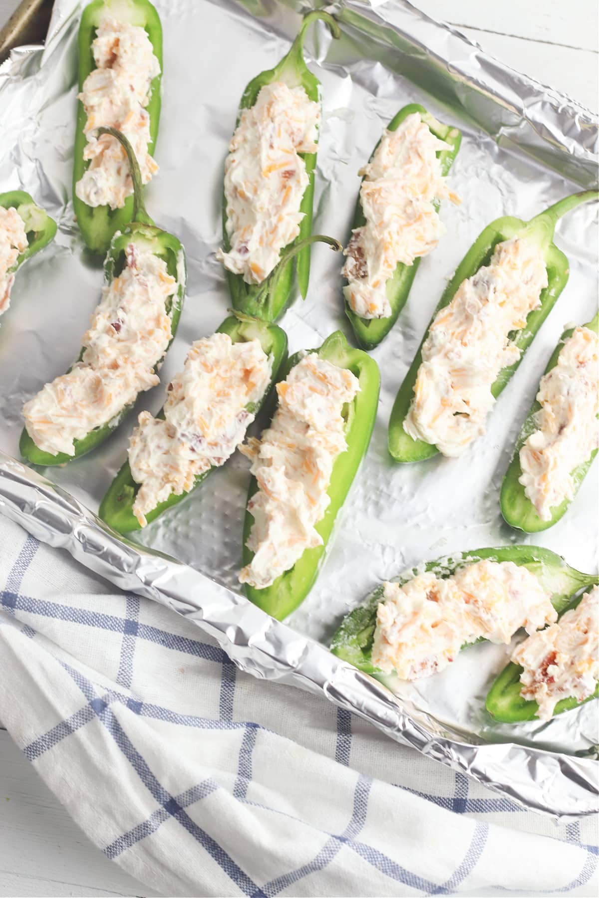 Jalapeno halves filled with cream cheese mixture