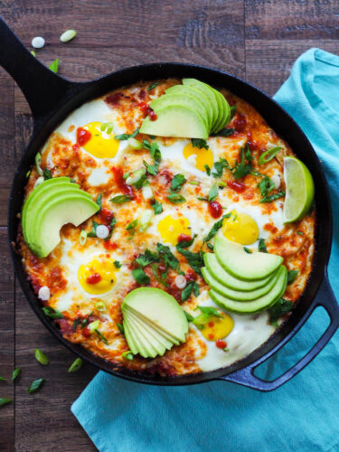 Baked eggs and tortillas