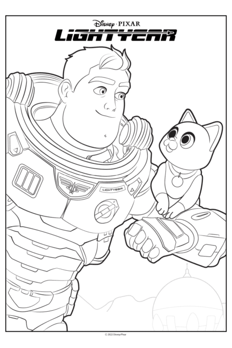 Buzz Lightyear and Sox Coloring Page