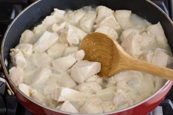 Chicken in frying pan