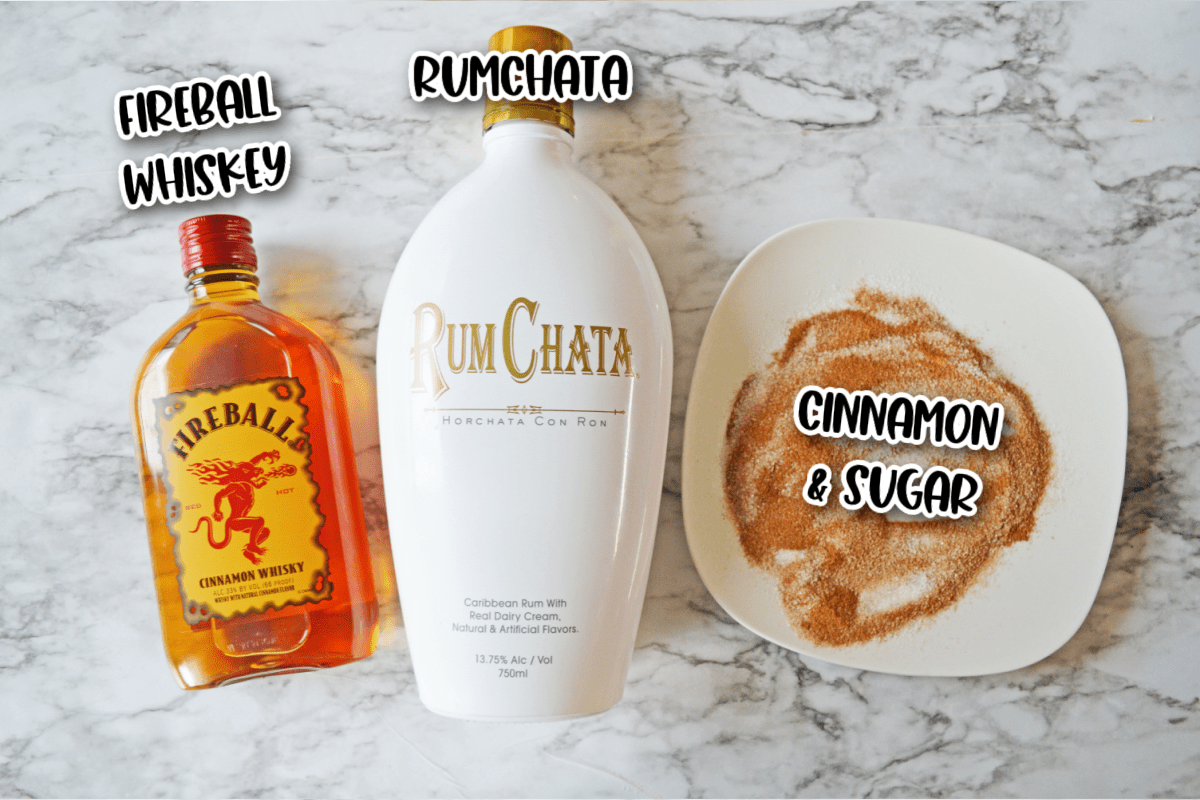 Ingredients for cinnamon toast crunch shots