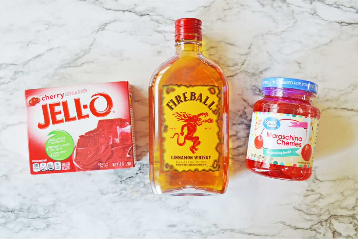 Ingredients for fireball jello shots