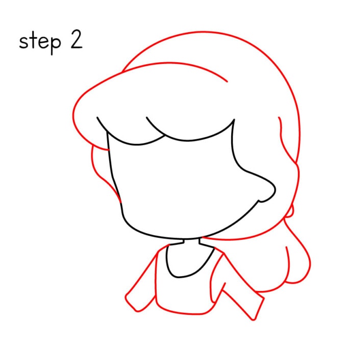 How To Draw Cinderella step 2