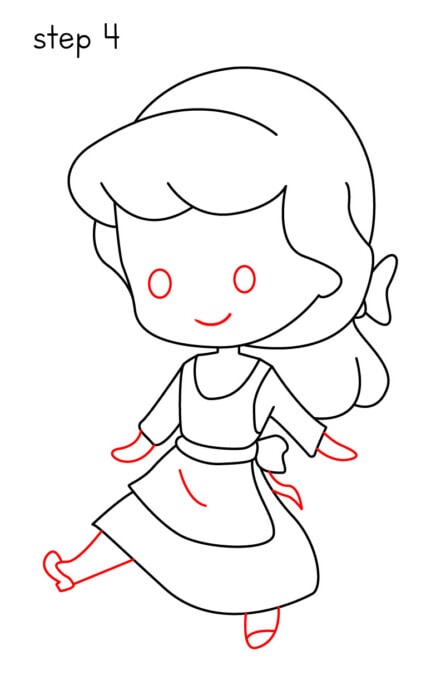 How To Draw Cinderella step 4