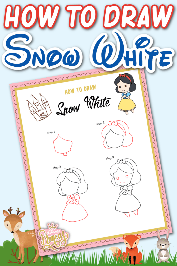 How To Draw Snow White (Step By Step Tutorial With Free Printable)