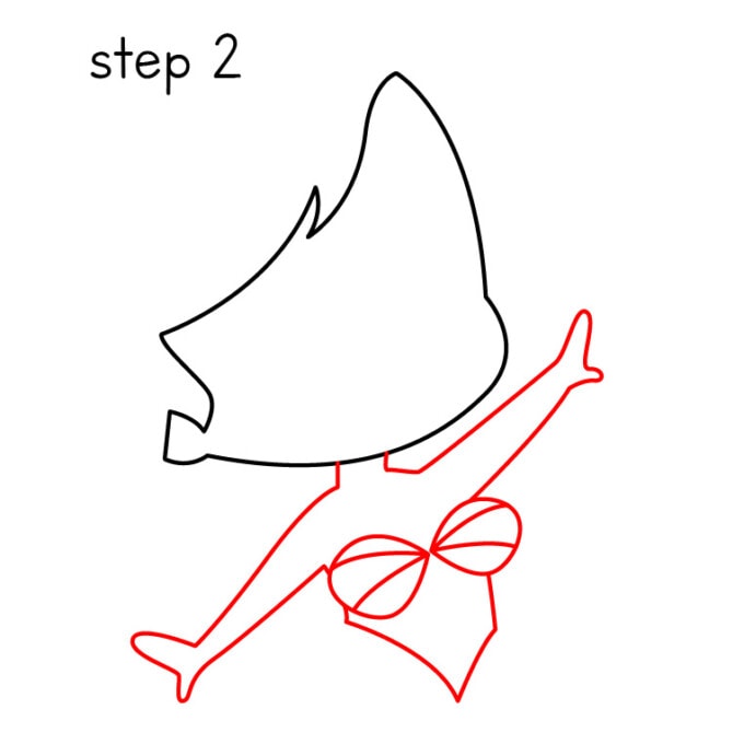 Step 2 for How To Draw The Little Mermaid