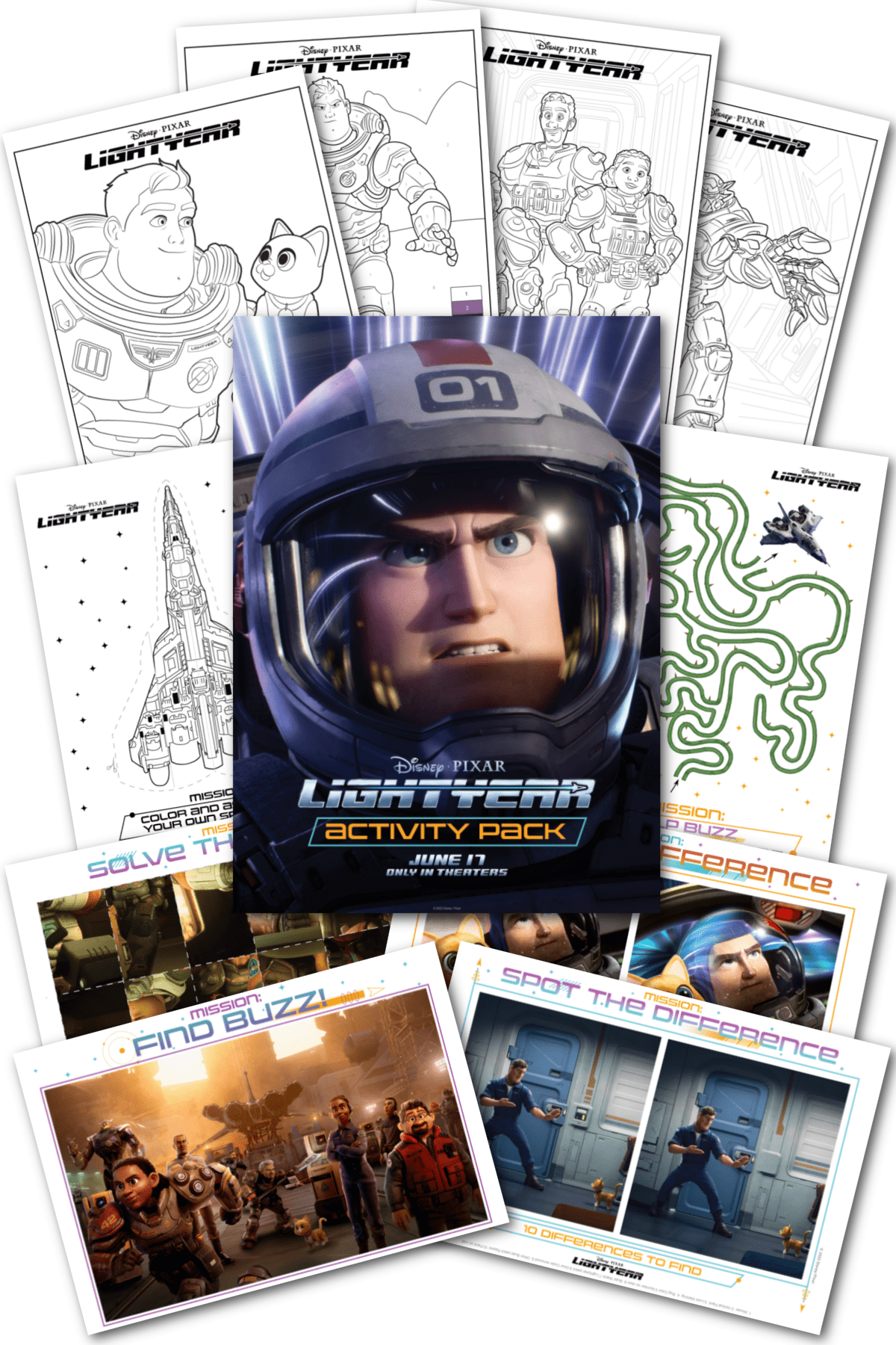 Lightyear Activity Pack Collage 2