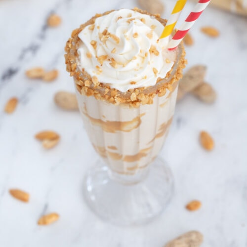 Peanut butter milkshake from above
