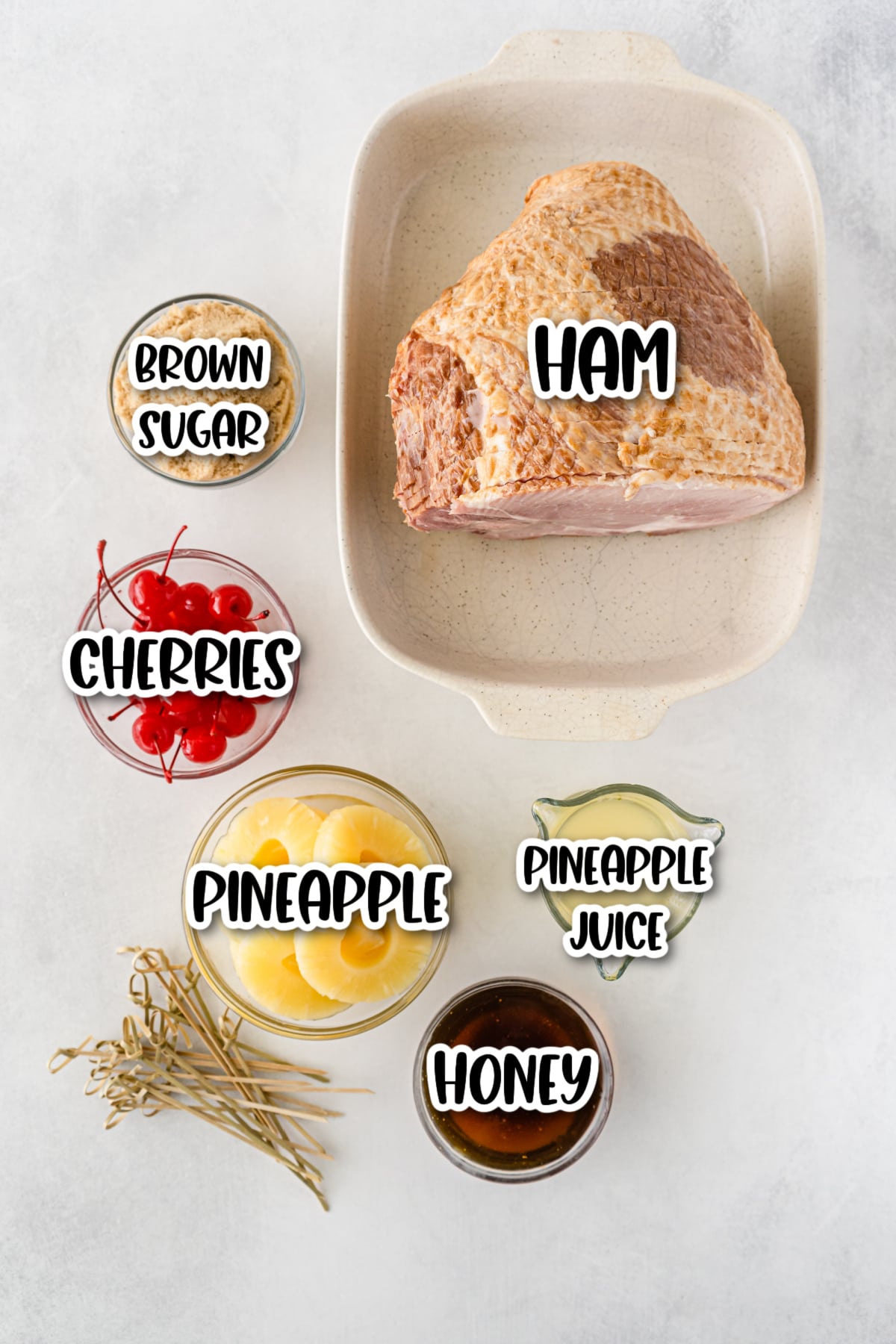 Ingredients for Pineapple Honey Glazed Ham
