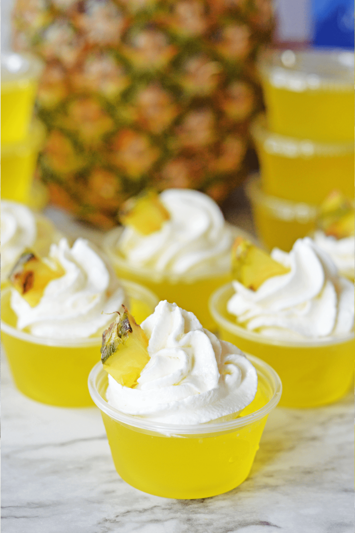 Pineapple Jello Shots With Whipped Cream Vodka