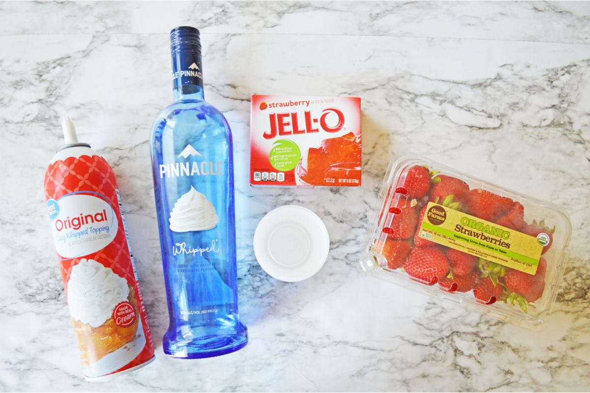 Ingredients for whipped cream jello shots