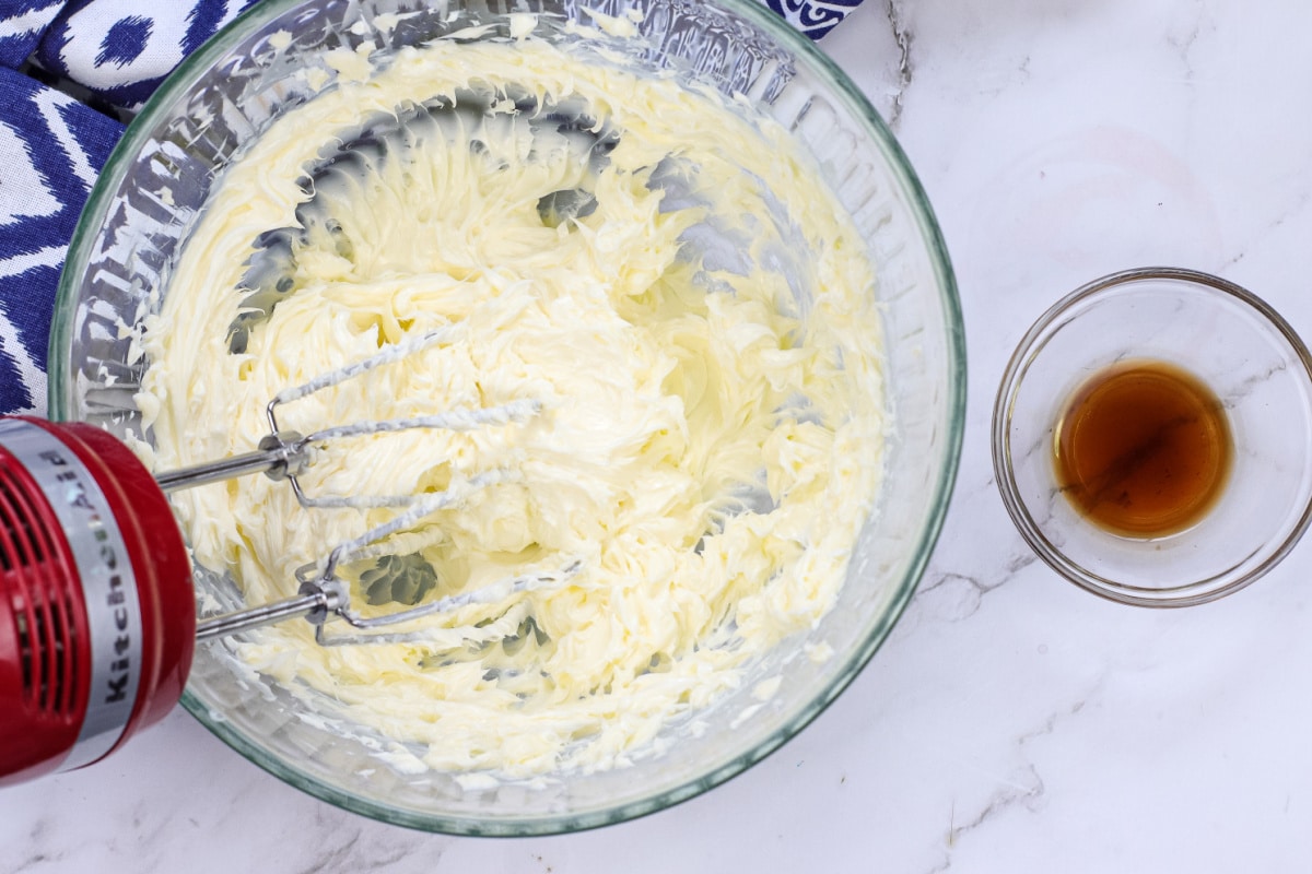 Butter whipped in bowl