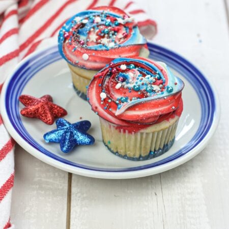 Red White and Blue Cupcakes recipe card